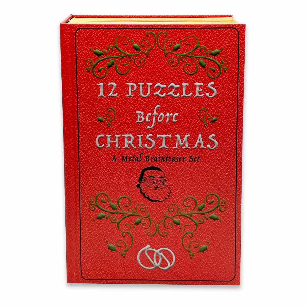 Holly Jolly 12-Piece Metal Puzzle Advent Calendar Book