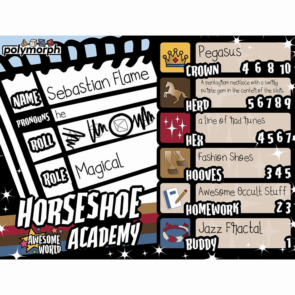 Horseshoe Academy: Polymorph RPG Book - Mystical Horse Adventure