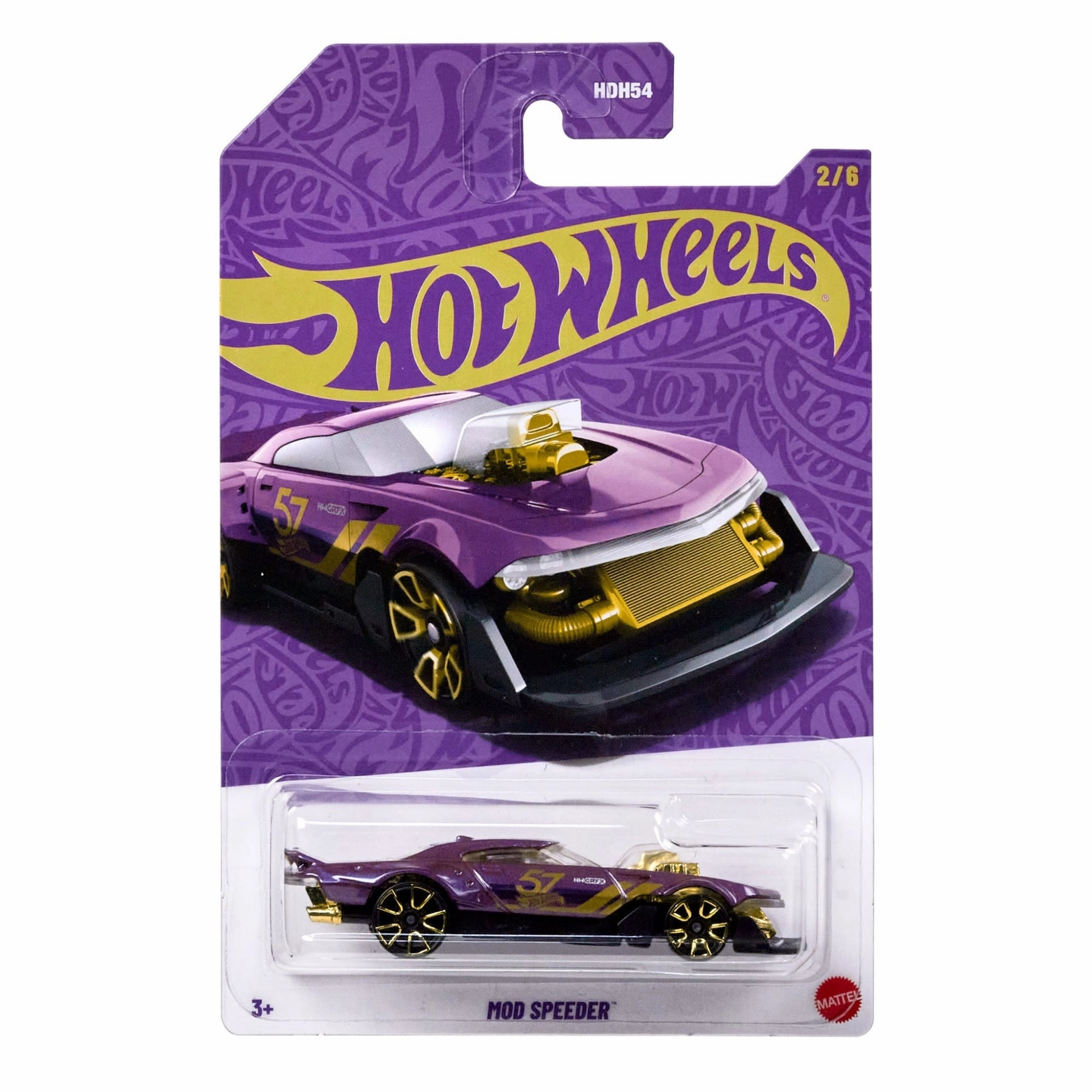 Hot Wheels 57th Anniversary Pearl & Chrome 2025 Mod Speeder Diecast Car