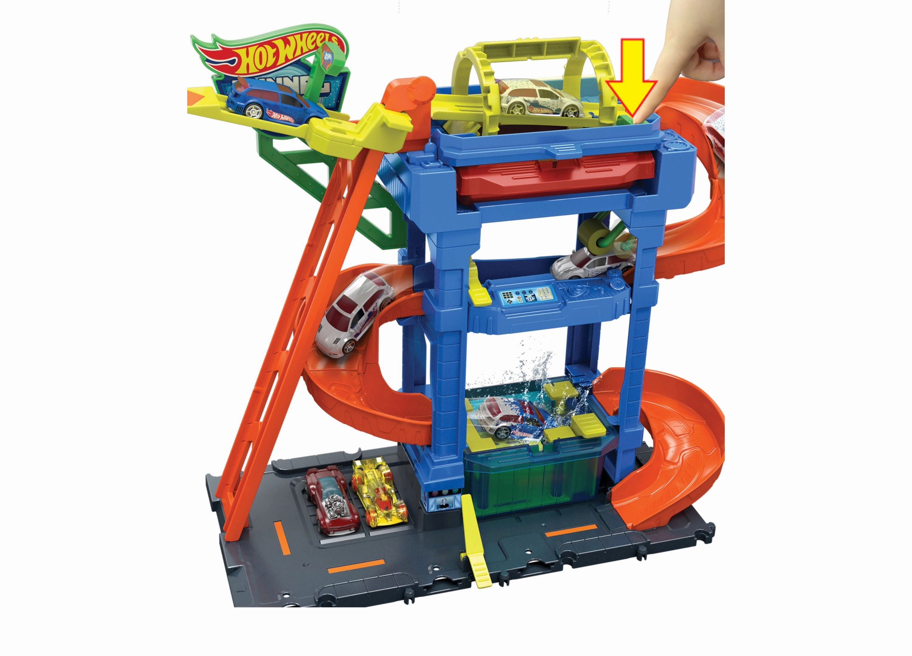 Hot Wheels City Tunnel Twist Car Wash Color Shifters Playset