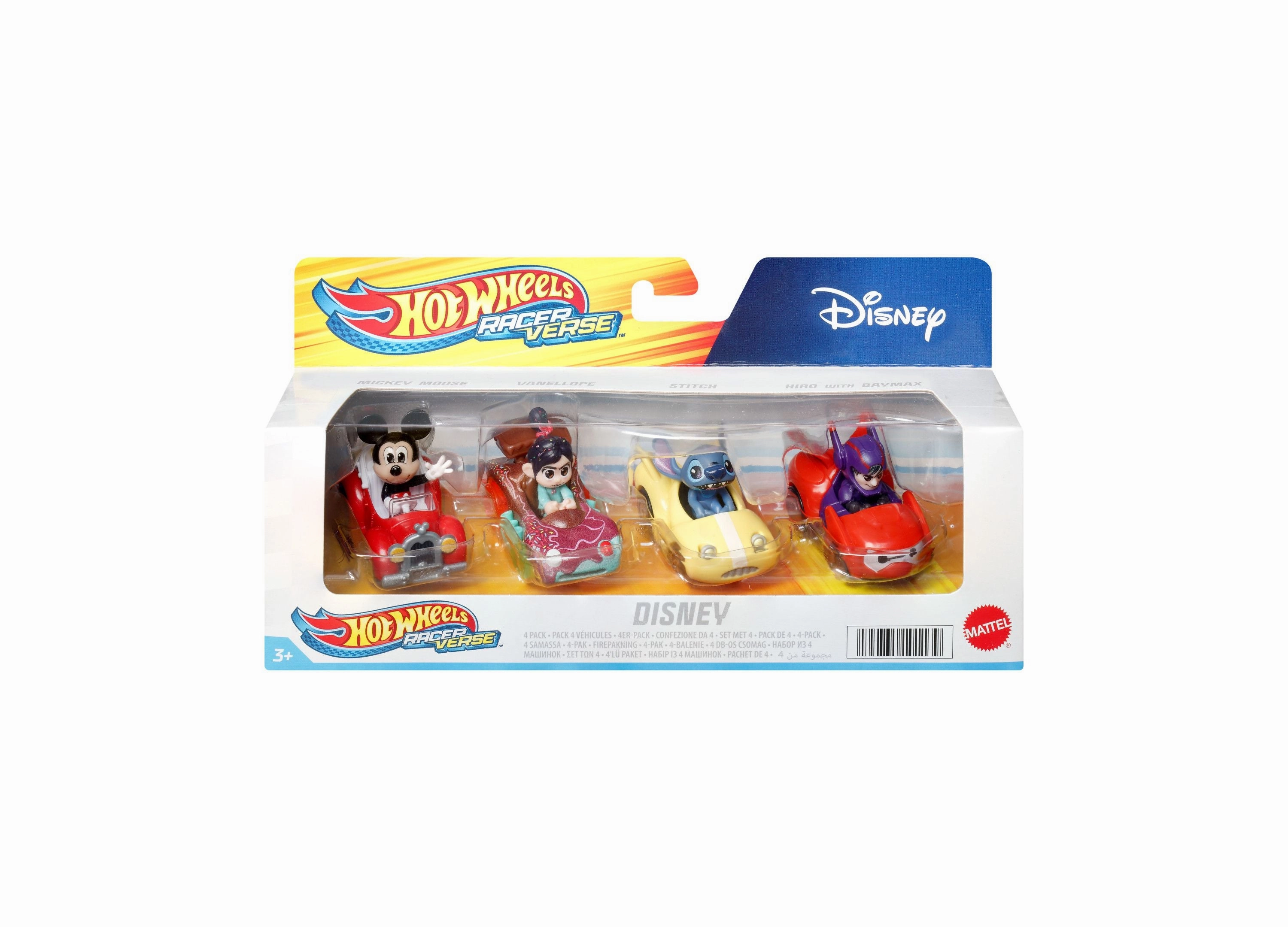 Hot Wheels Racerverse 1:64 Scale Die-Cast Pop Culture Characters Car Set, 4-Pack