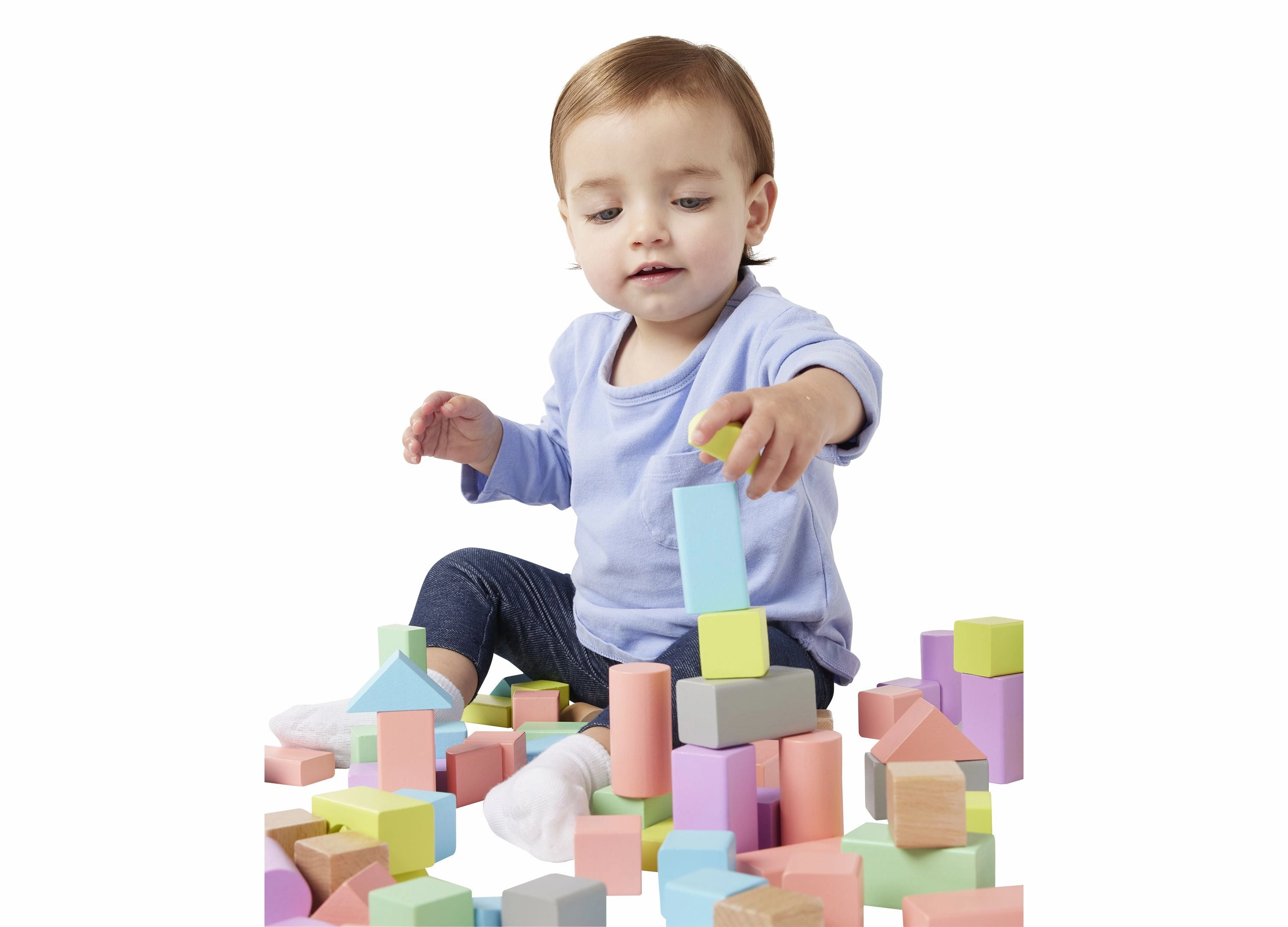 Imaginarium 100-Piece Wooden Block Set - Colorful Building Blocks for Creative Play