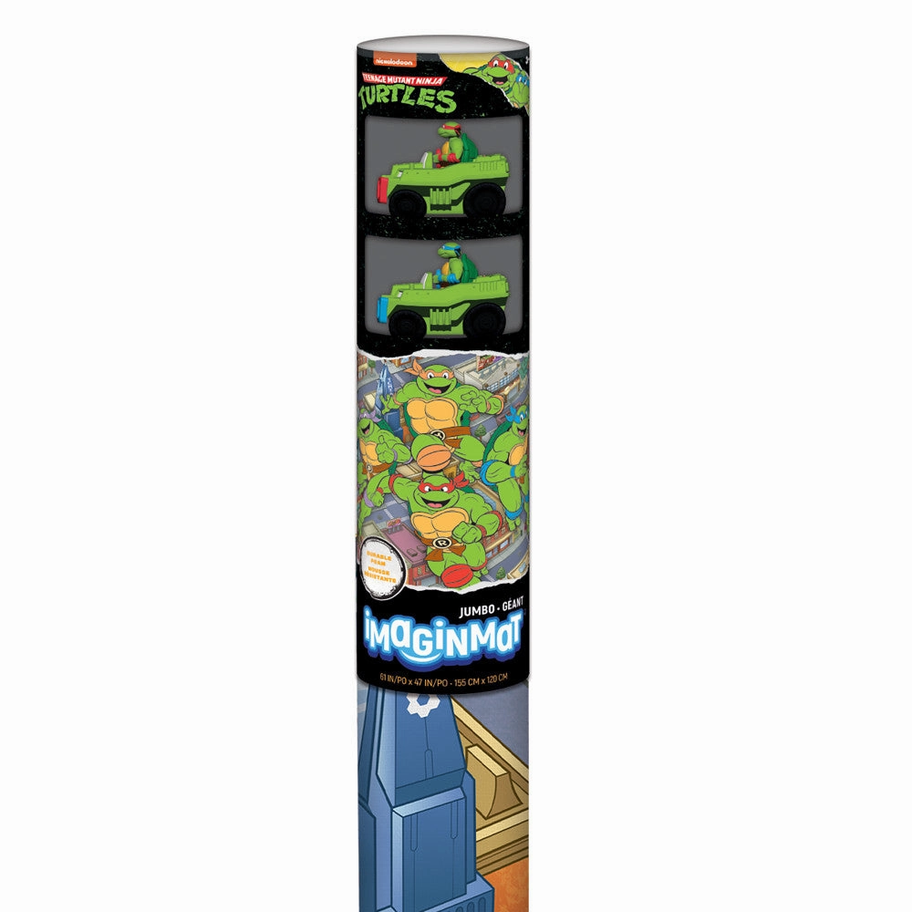 Imaginmat Jumbo TMNT Floor Playmat with 2 Toy Cars, 47x61 Inches