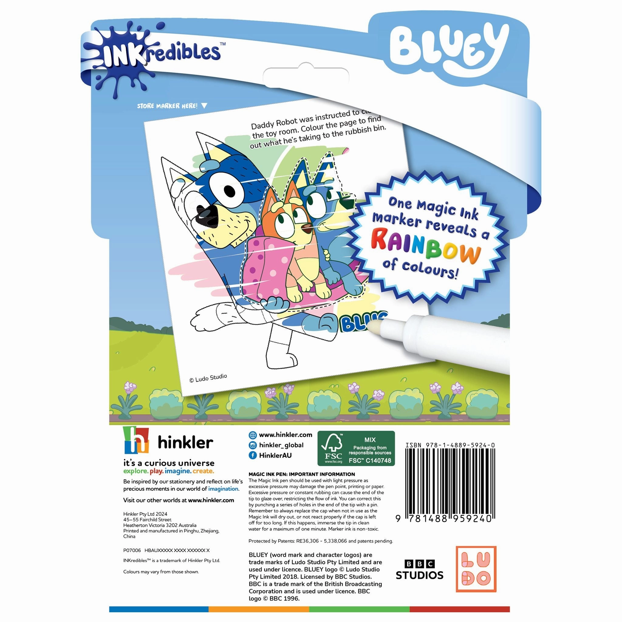 Inkredibles Bluey Magic Ink Pictures