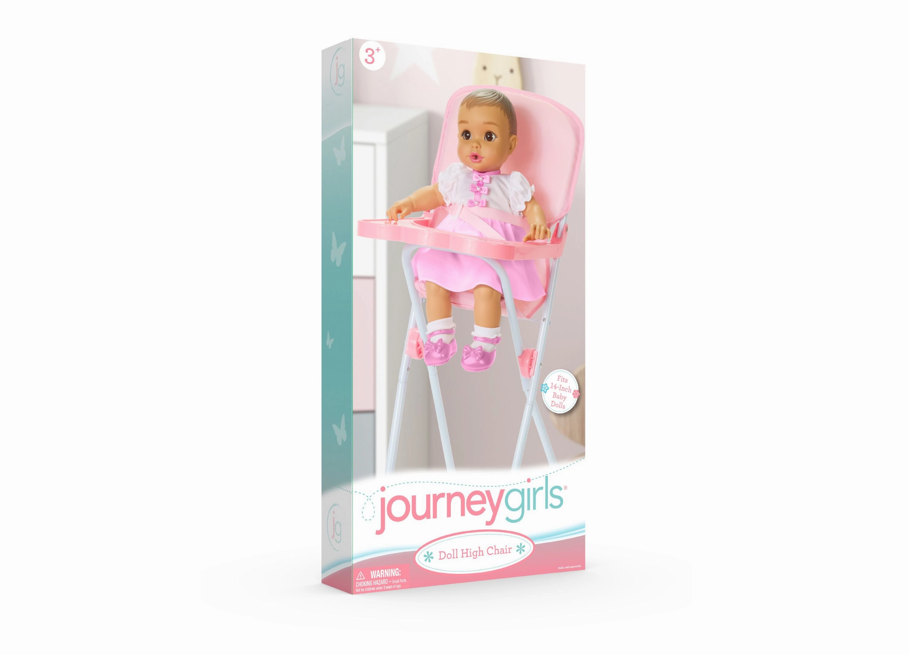 Journey Girls Highchair Playset for 14-inch Dolls - Pastel Pink