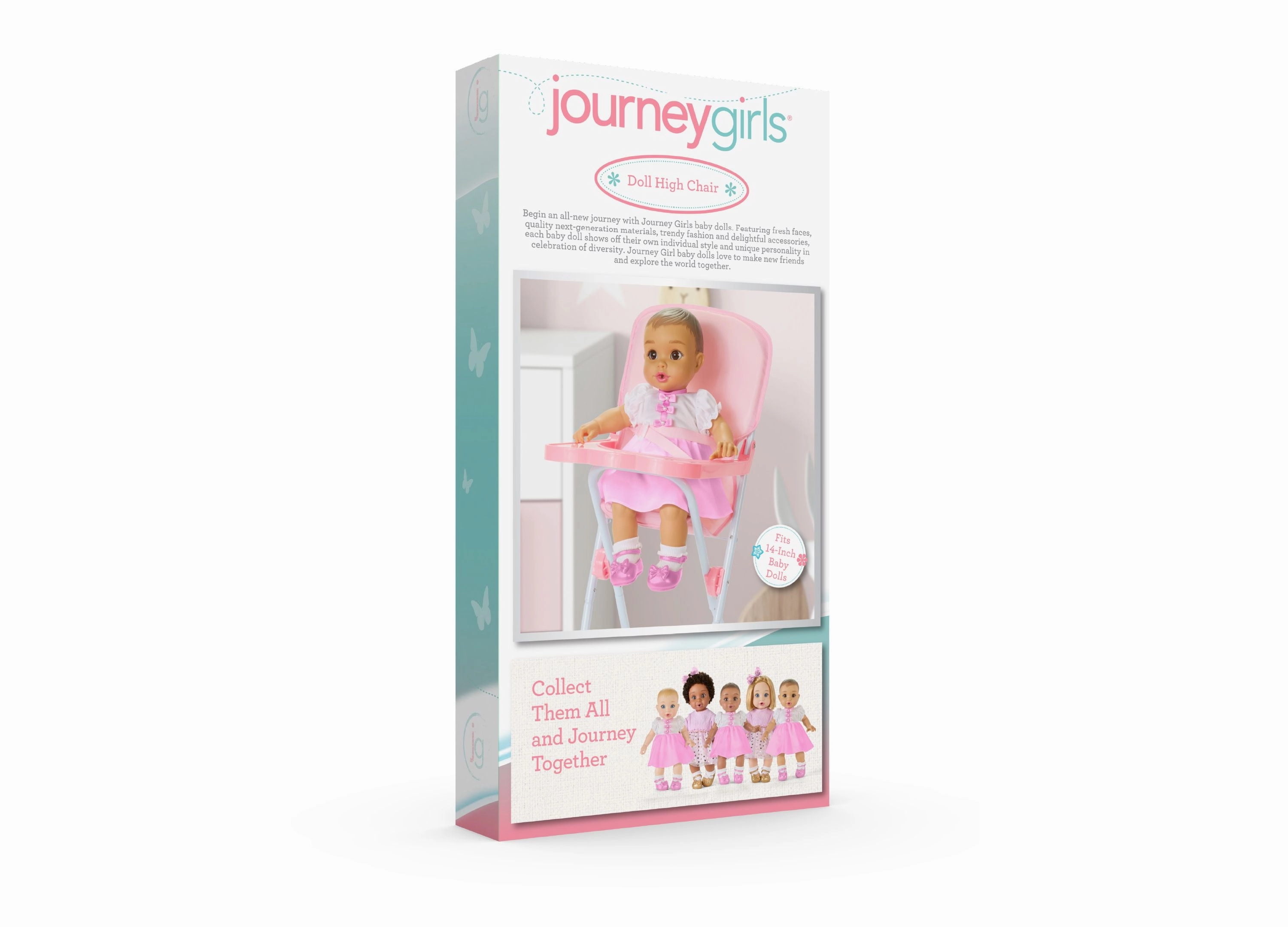 Journey Girls Highchair Playset for 14-inch Dolls - Pastel Pink