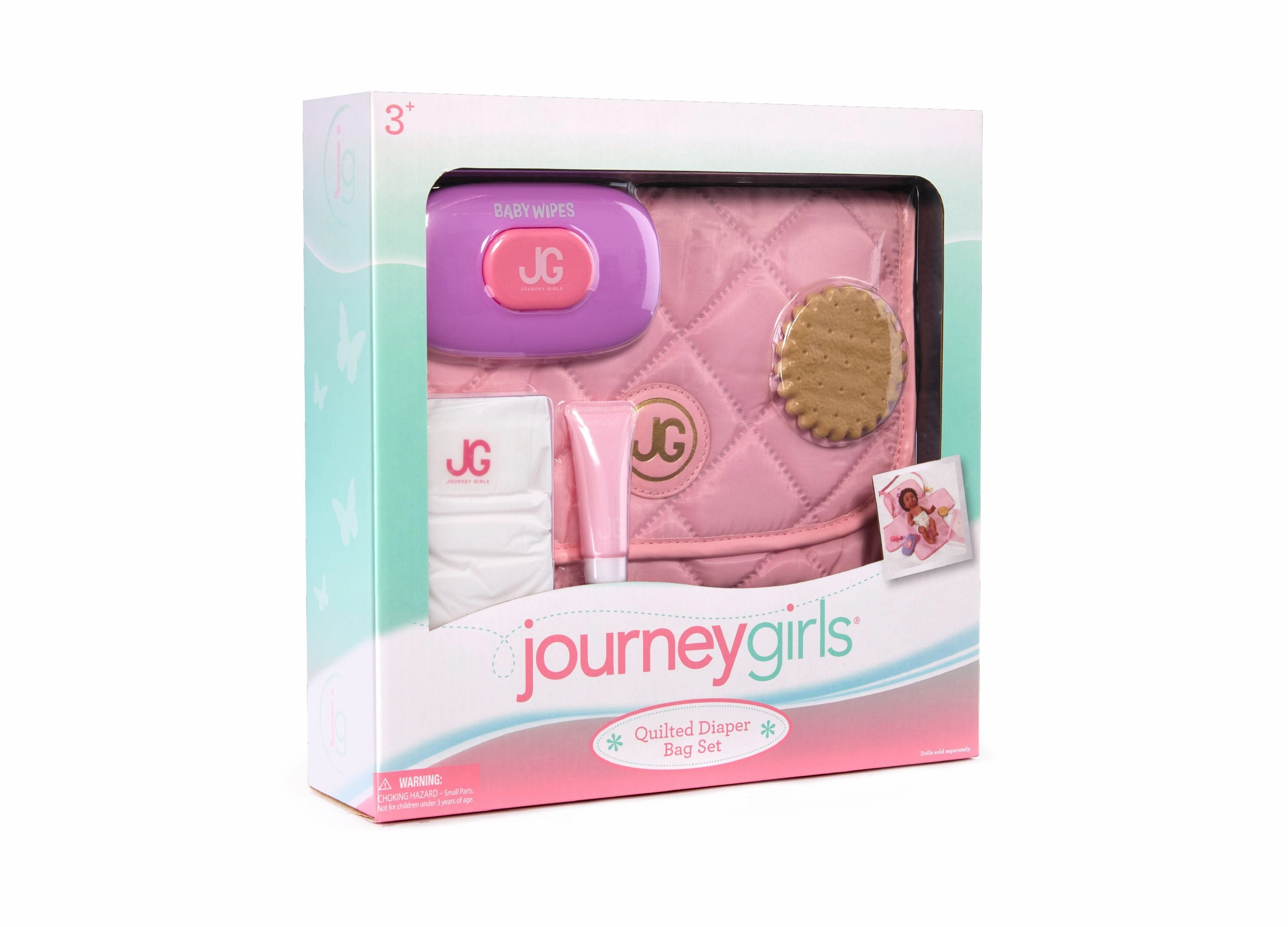 Journey Girls Quilted Designer-Inspired Doll Diaper Bag Playset