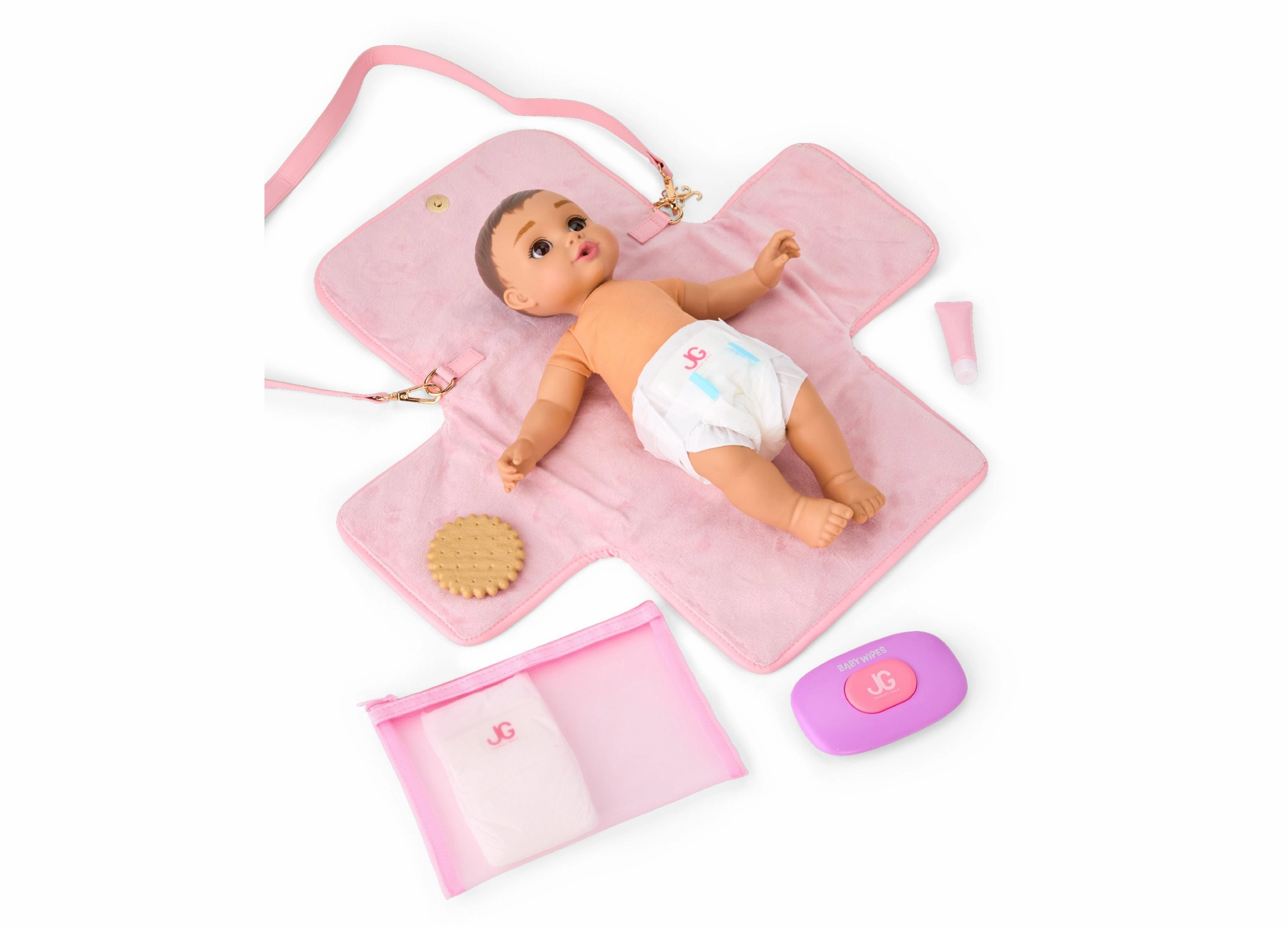 Journey Girls Quilted Designer-Inspired Doll Diaper Bag Playset
