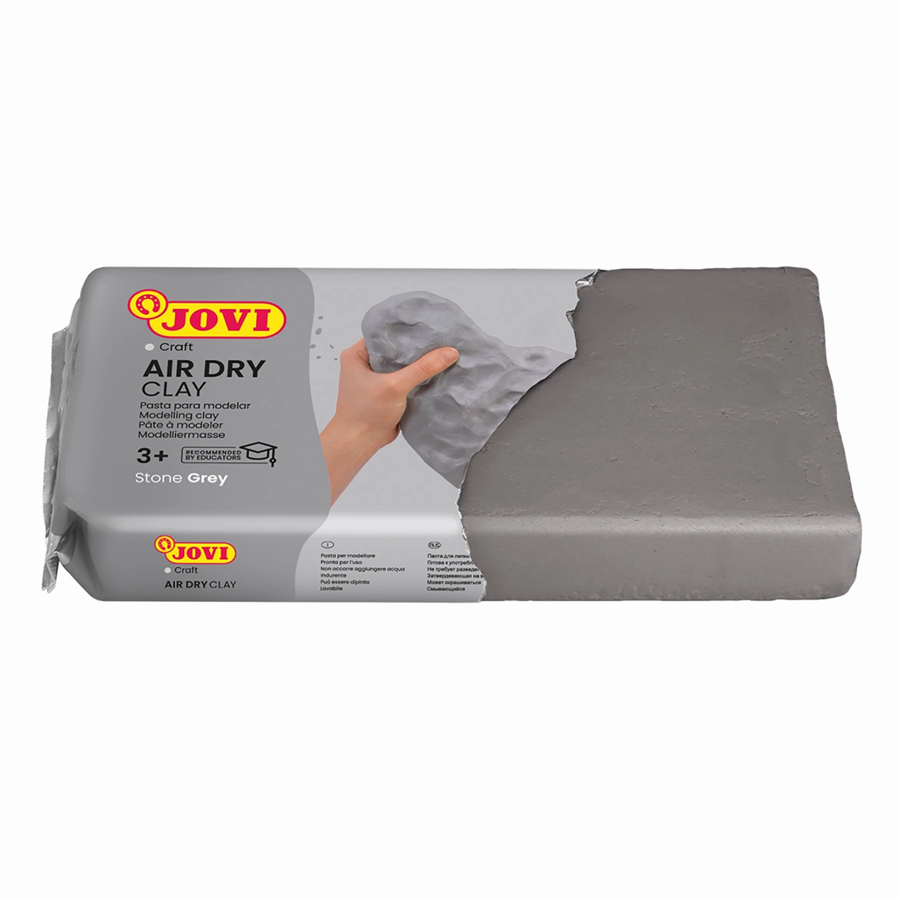 JOVI Crafting Air Dry Clay - Grey 1.1lb Bar, Pack of 3