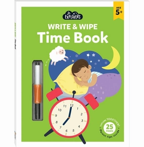 JUNIOR EXPLORERS WRITE AND WIPE TIME BOOK [Paperback] Hinkler