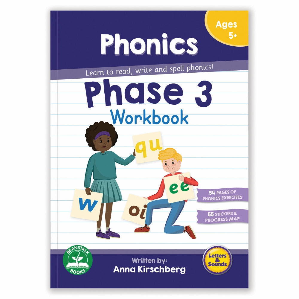 Junior Learning - Phase 3 Phonics Workbook - Educational Learning Aid
