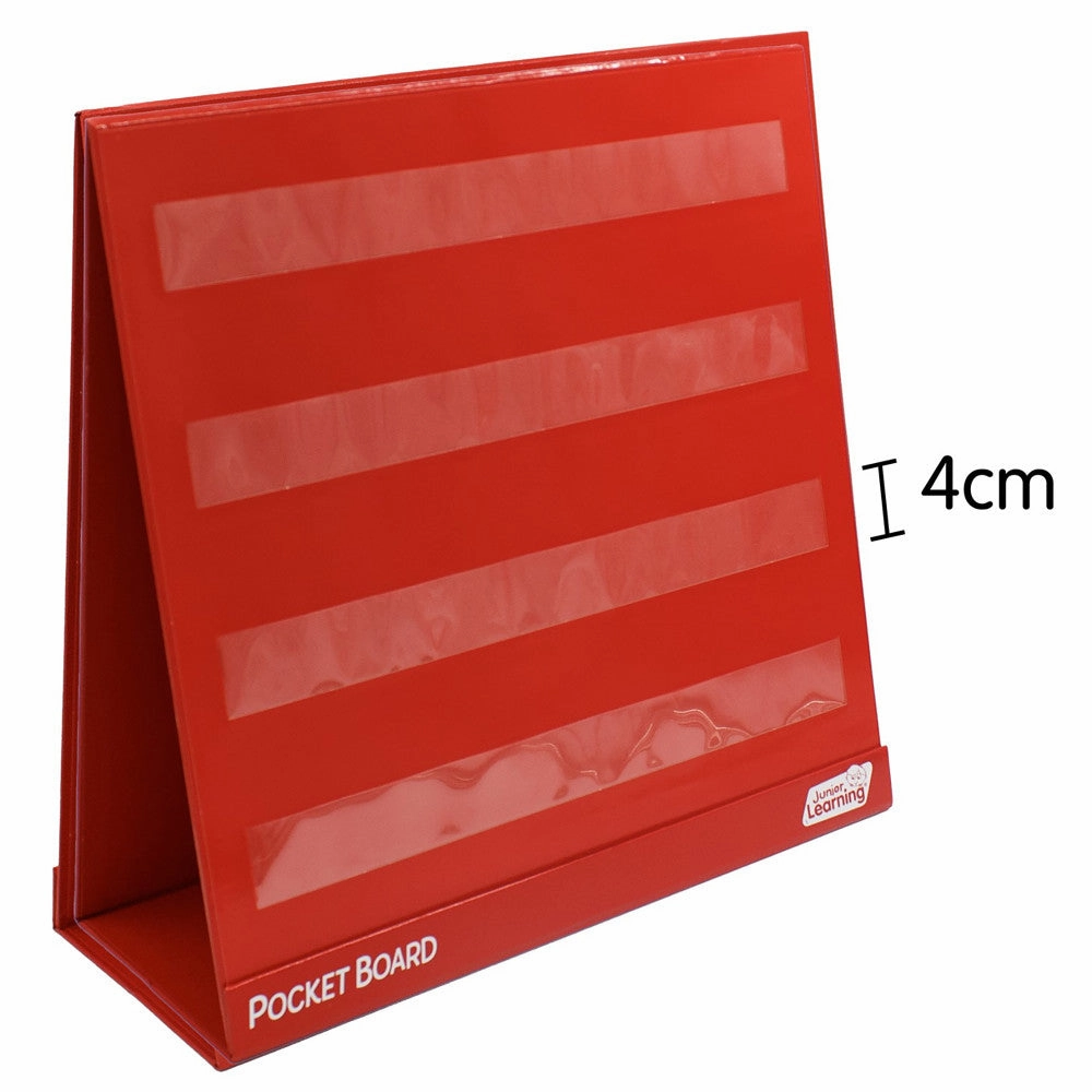 Junior Learning Double-Sided Tabletop Pocket Chart - Red & White