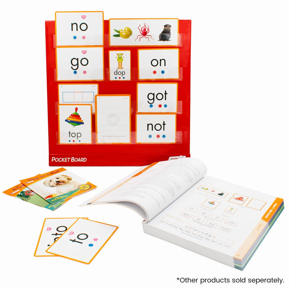 Junior Learning Double-Sided Tabletop Pocket Chart - Red & White