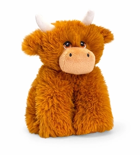Keeleco 20cm Highland Cow Fluffy Scottish Soft Toy Suitable from Birth