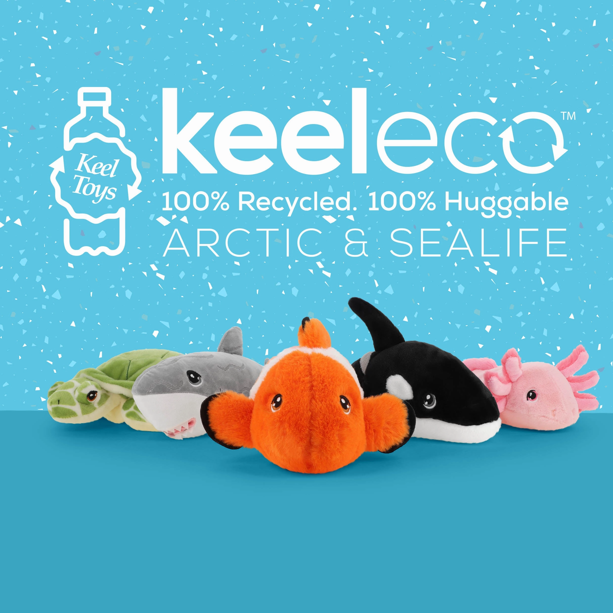 Keeleco 25cm Whale Sealife Animal Recycled Soft Toy for All Ages