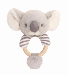 Keeleco Baby 14cm Cosy Koala Ring Rattle Soft Toy for Babies and Up