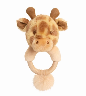 Keeleco Baby 14cm Huggy Giraffe Ring Rattle Soft Toy for Babies and Up
