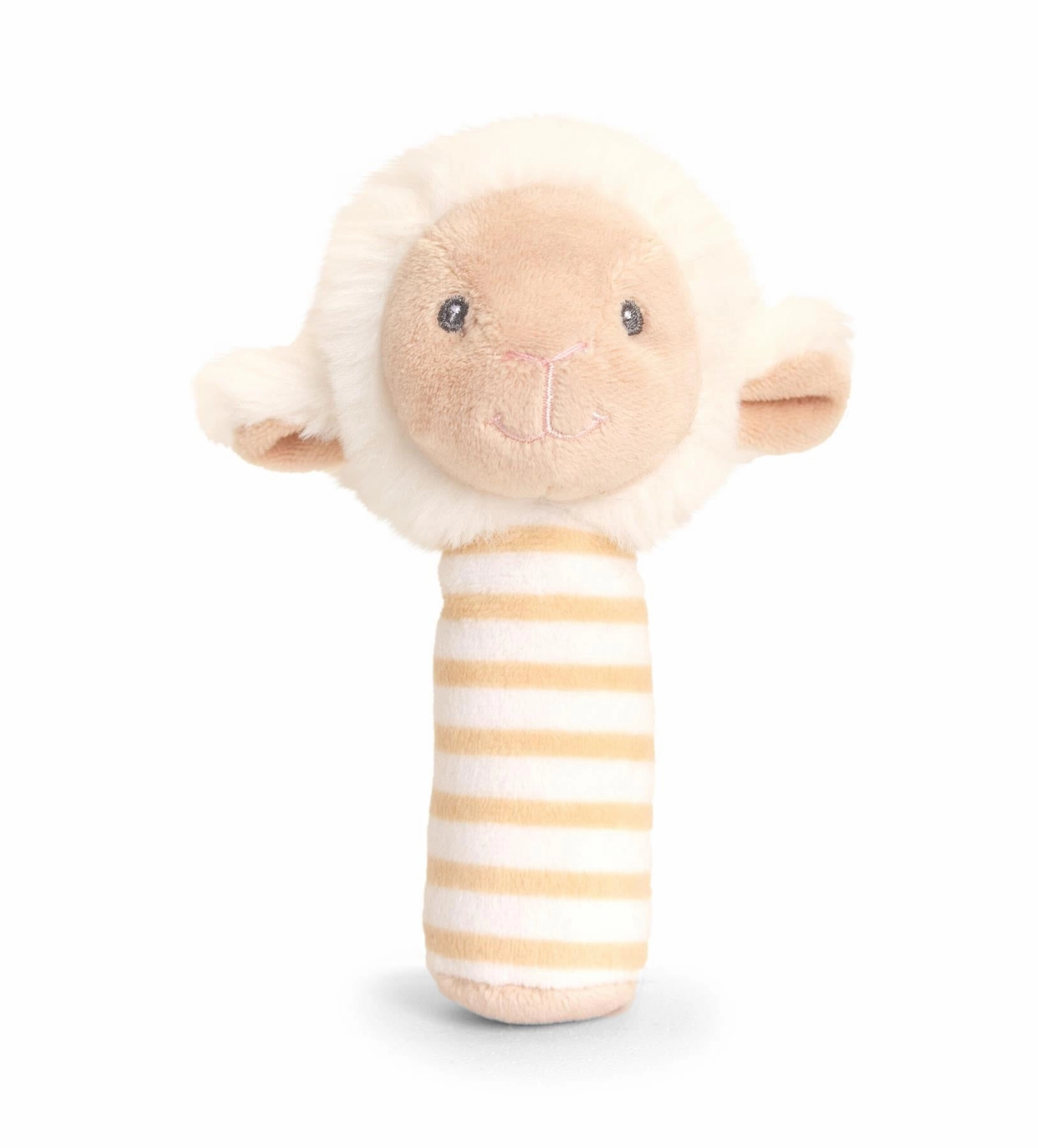 Keeleco Baby 14cm Lullaby Lamb Stick Rattle Soft Toy for Babies and Up