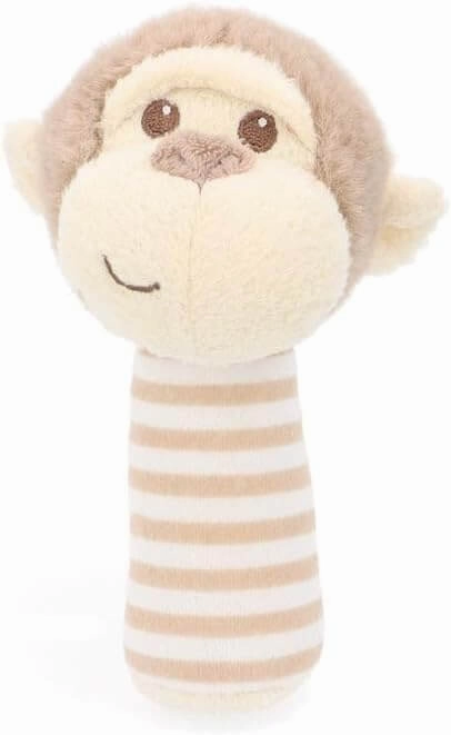 Keeleco Baby 14cm Marcel Monkey Soft Stick Rattle Suitable from Birth