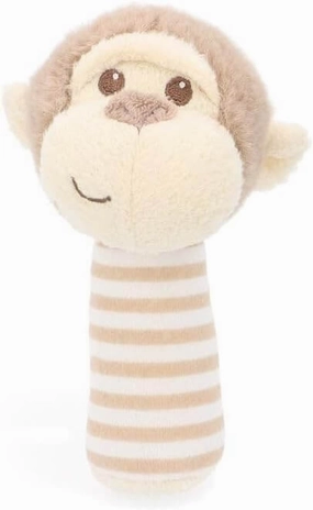 Keeleco Baby 14cm Marcel Monkey Soft Stick Rattle Suitable from Birth
