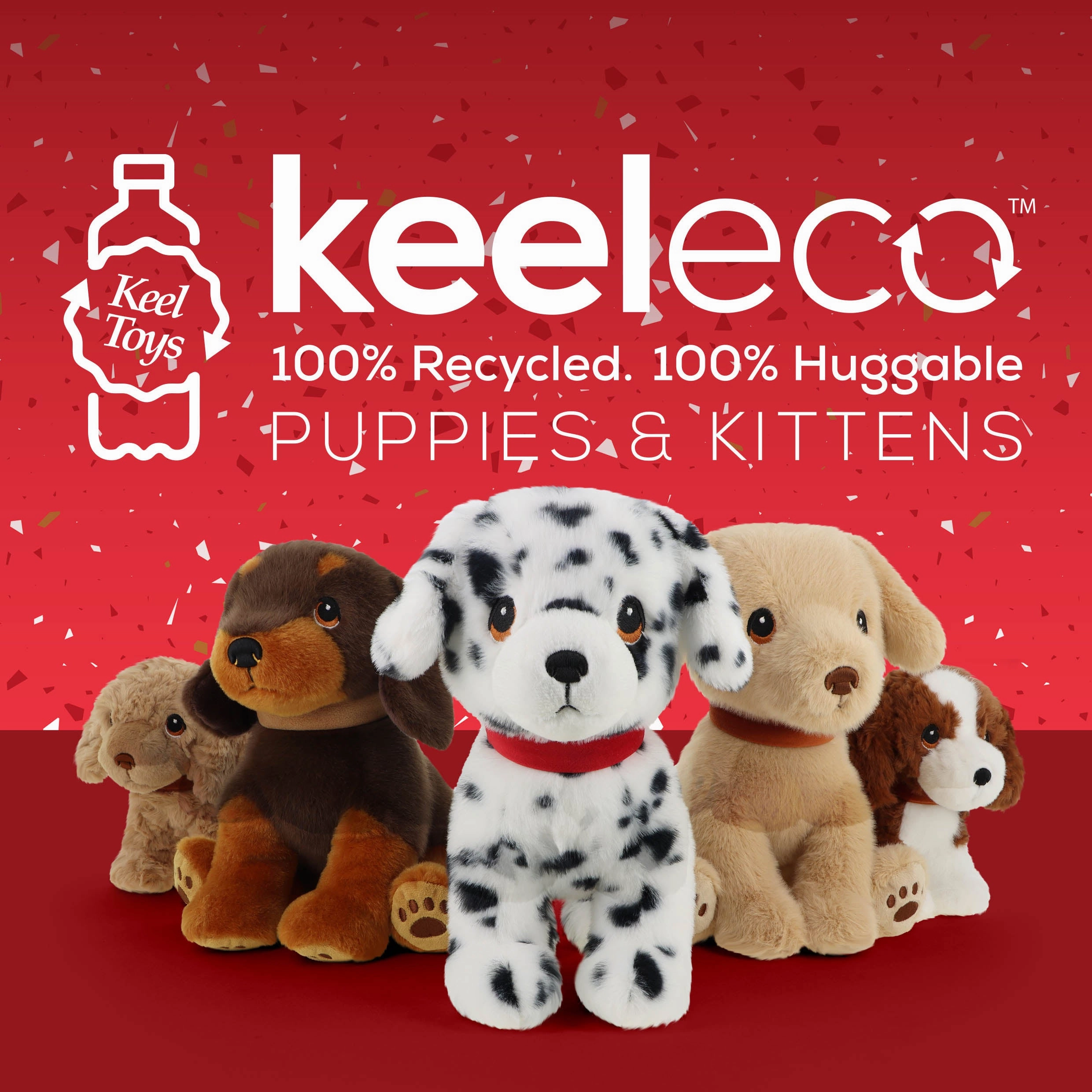 Keeleco Puppy Love 23cm Border Collie Puppy Soft Toy for All Ages