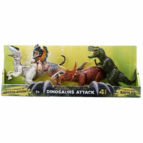 Kid Galaxy Dinosaur Attack Figures 4-Pack: Jurassic Legends Unleashed
