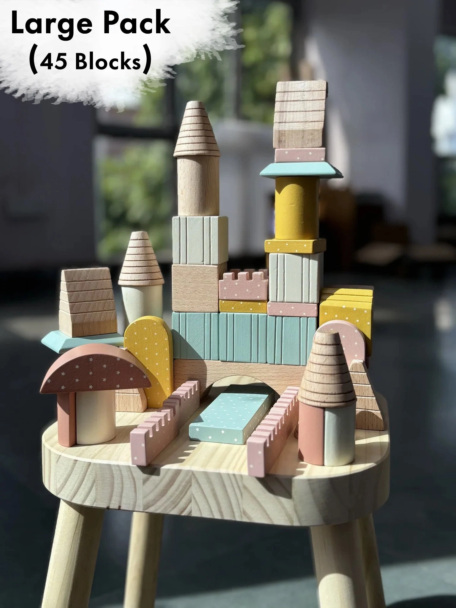 Kiddies Kingdom Large Builder Pack Wooden Blocks For Ages 3 and Above