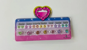 Kids Unicorn Ring Earrings Week Set