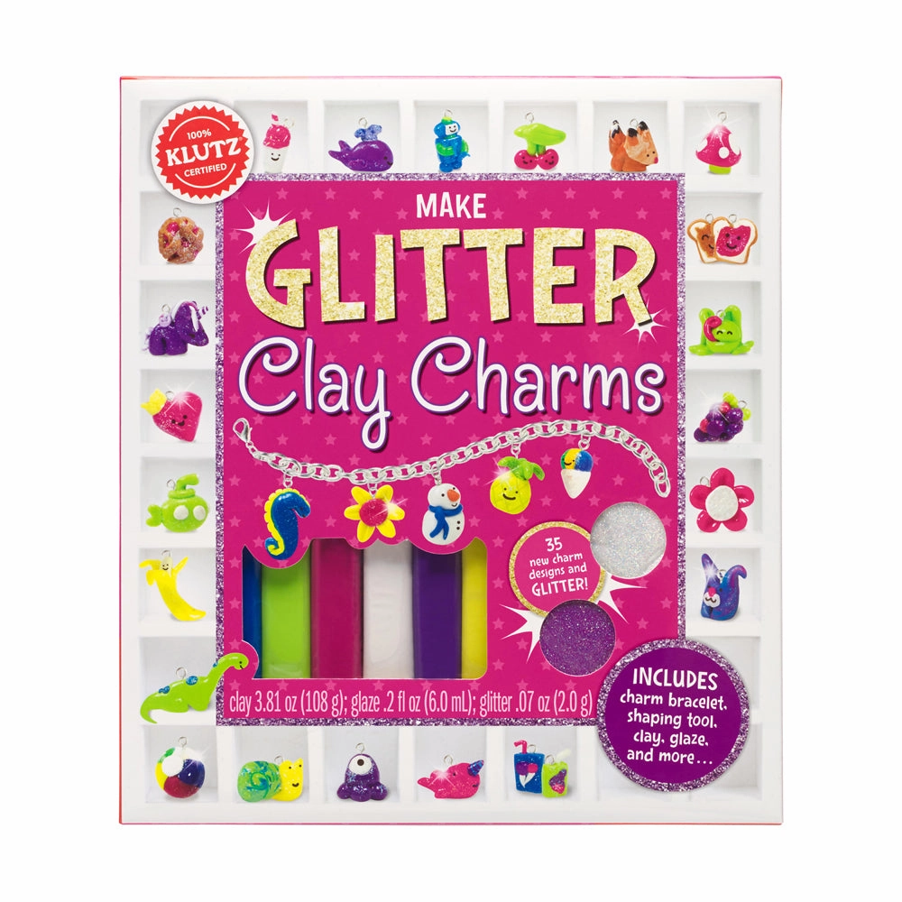 Klutz Make Glitter Clay Charms Craft Kit - Create Sparkling Jewelry