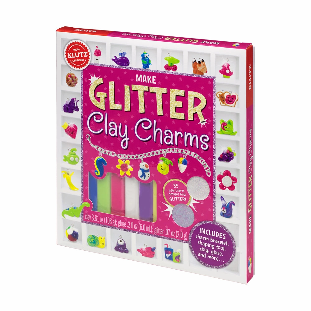 Klutz Make Glitter Clay Charms Craft Kit - Create Sparkling Jewelry