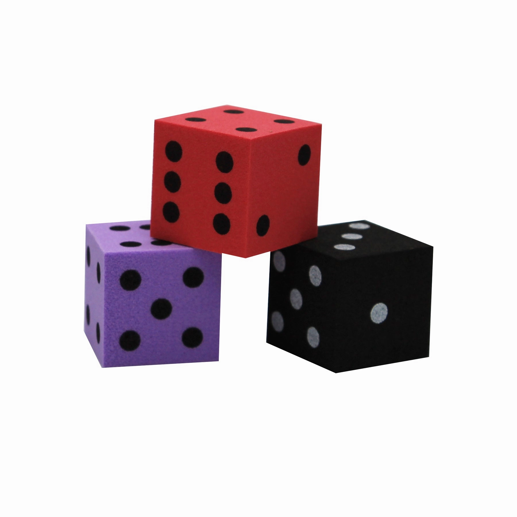 Koplow Games Colorful Foam Spot Dice Set, 50 Pieces
