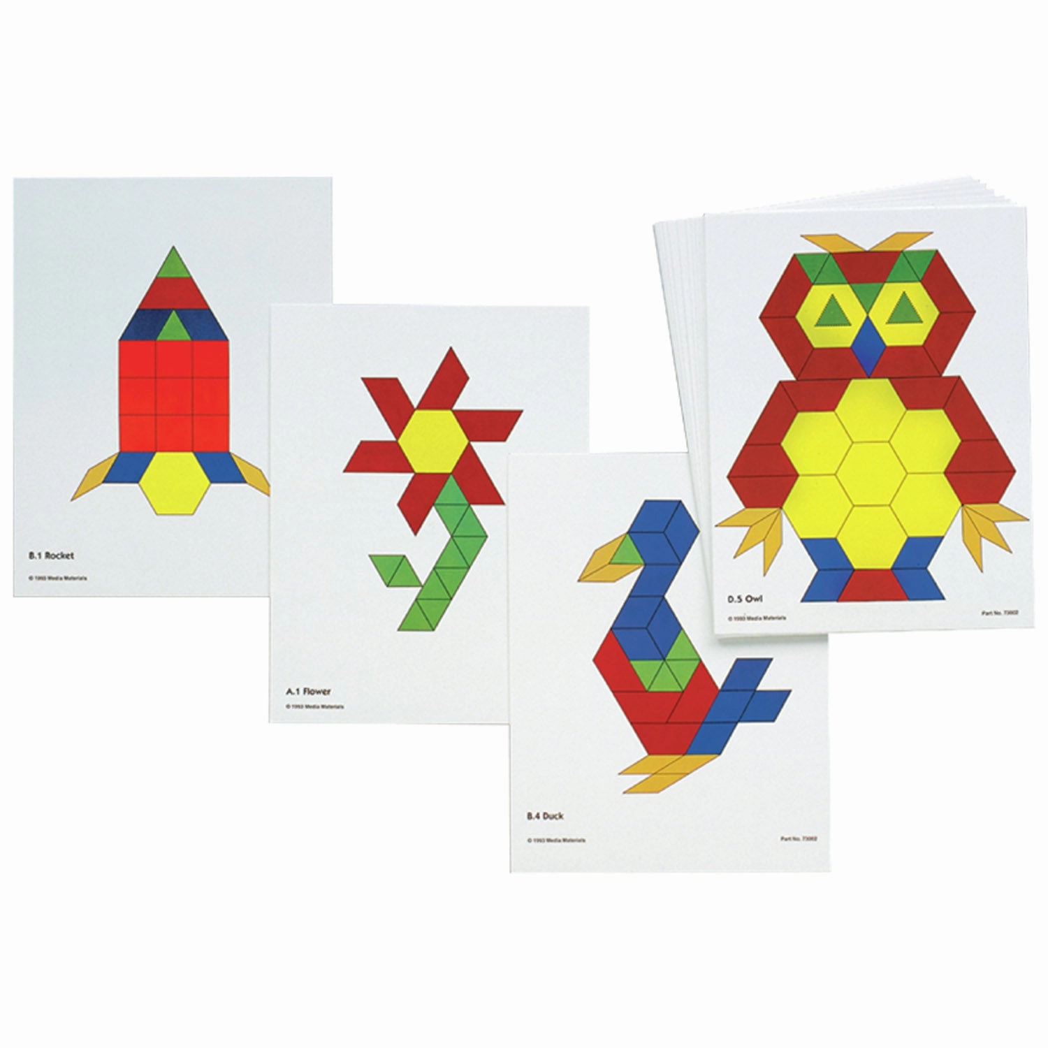 Learning Advantage Fun Geometry Pattern Block Activity Cards - Set of 60