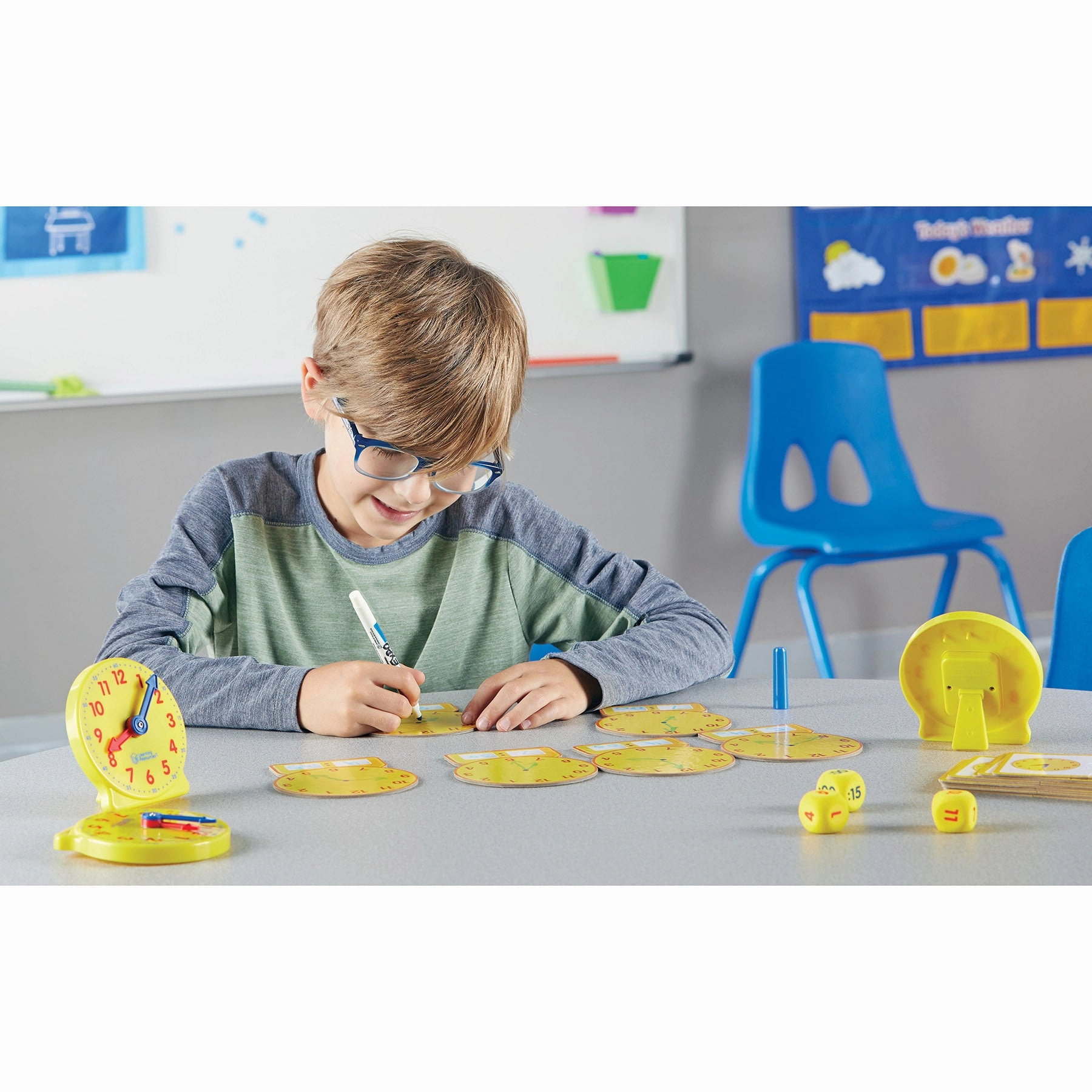 Learning Resources About Time! - Classroom Clock Set for Time-Telling Skills