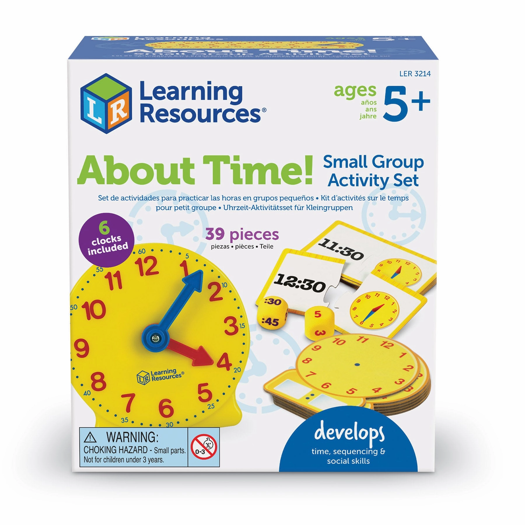 Learning Resources About Time! - Classroom Clock Set for Time-Telling Skills