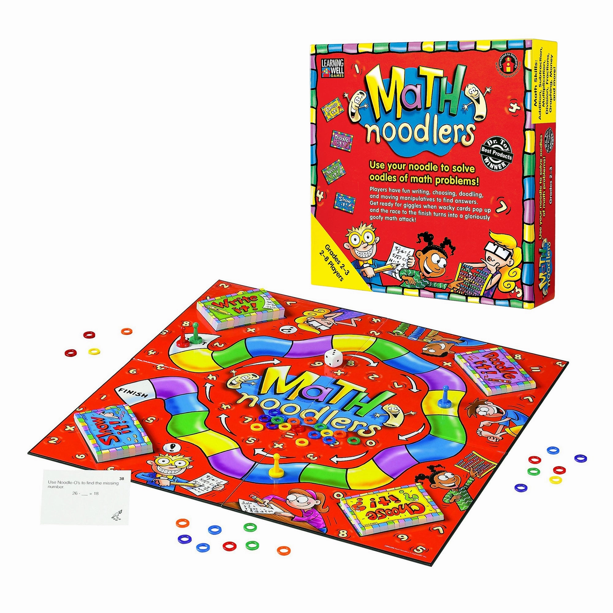 Learning Well Games Math Noodlers Game - Fun Math Challenges - Grades 2-3