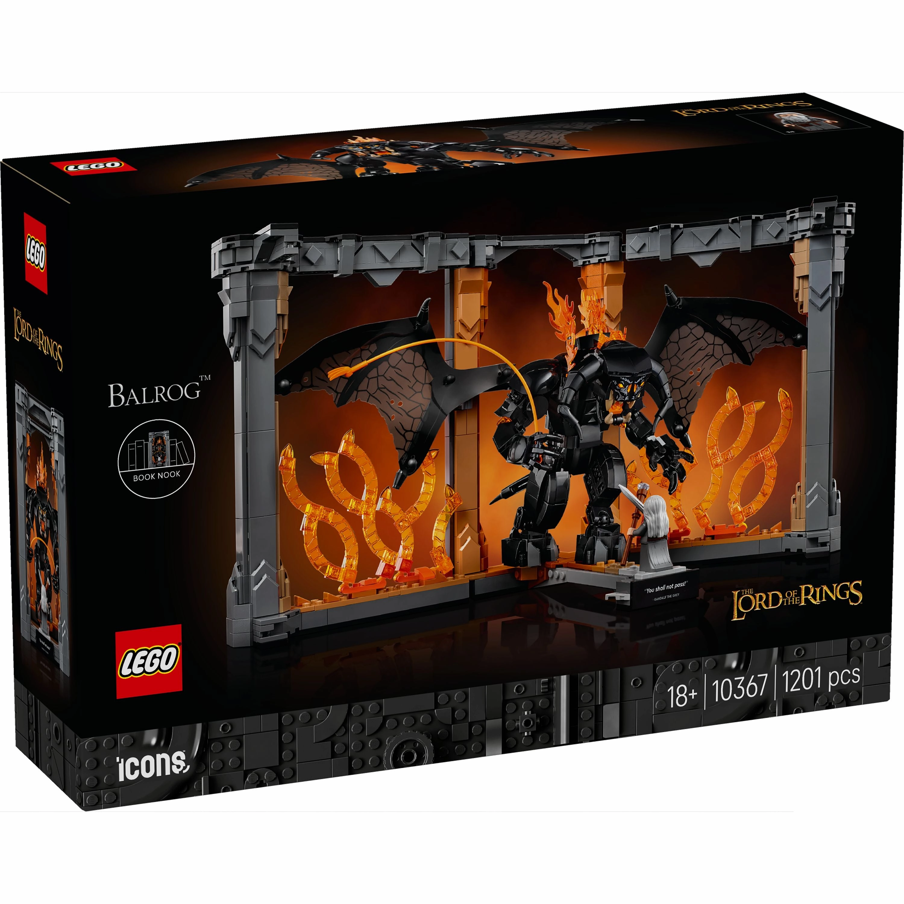 LEGO 10367 Icons The Lord of the Rings Balrog Book Nook