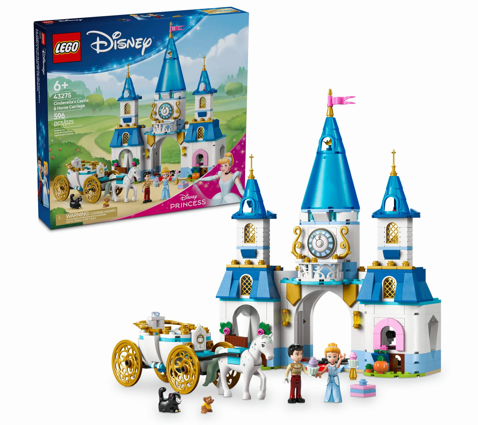 LEGO | Disney Princess Cinderella's 596-Piece Castle & Horse Carriage Building Set