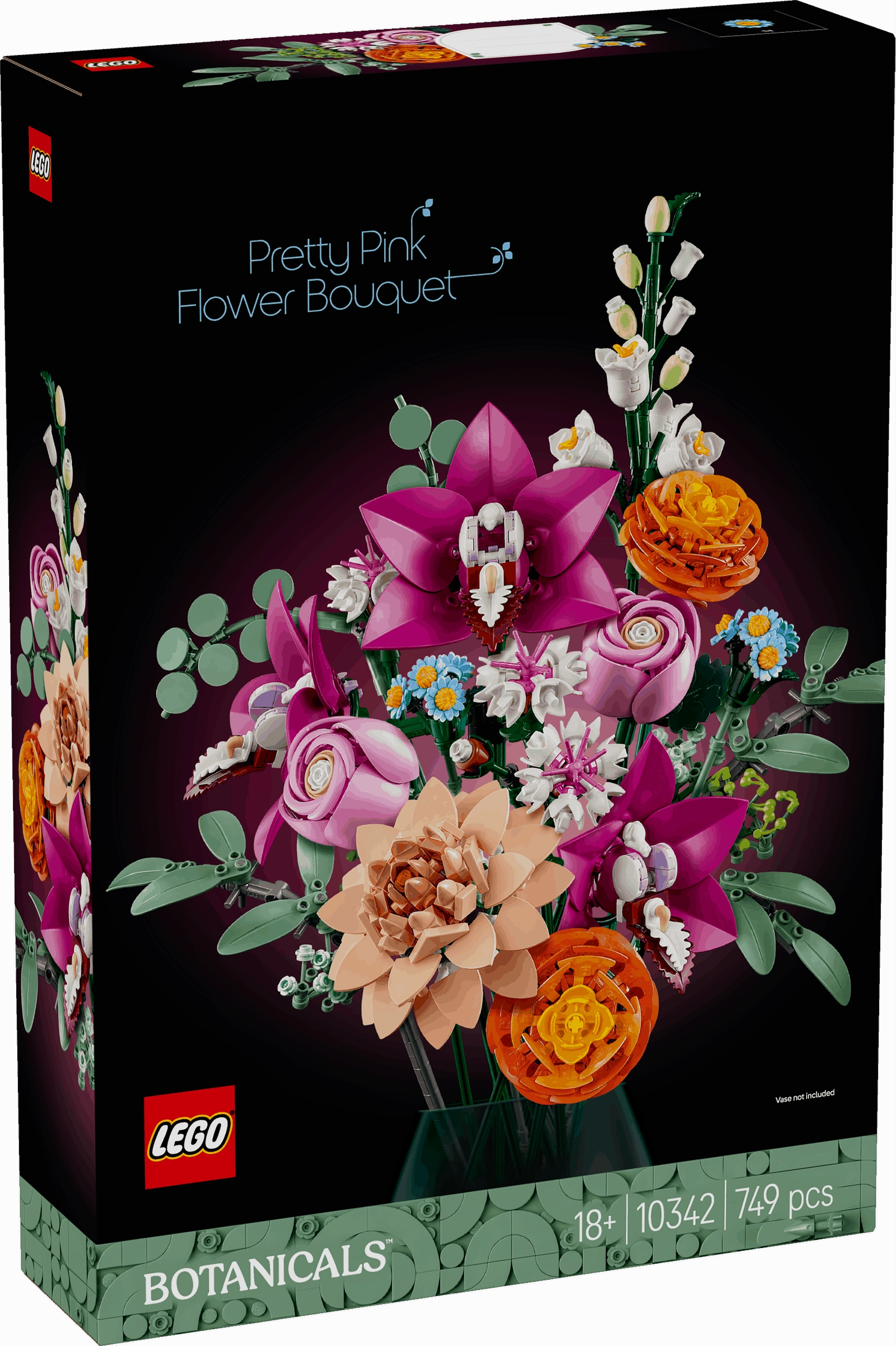 Lego Botanicals 10342 Pretty Pink Flower Bouquet for Adults Ages 18 