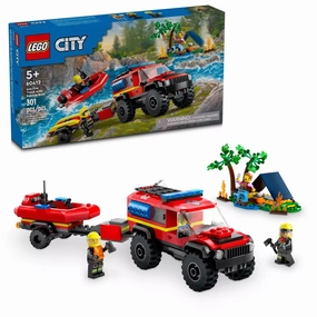 LEGO City 4x4 Fire Truck and Rescue Boat Playset 60412