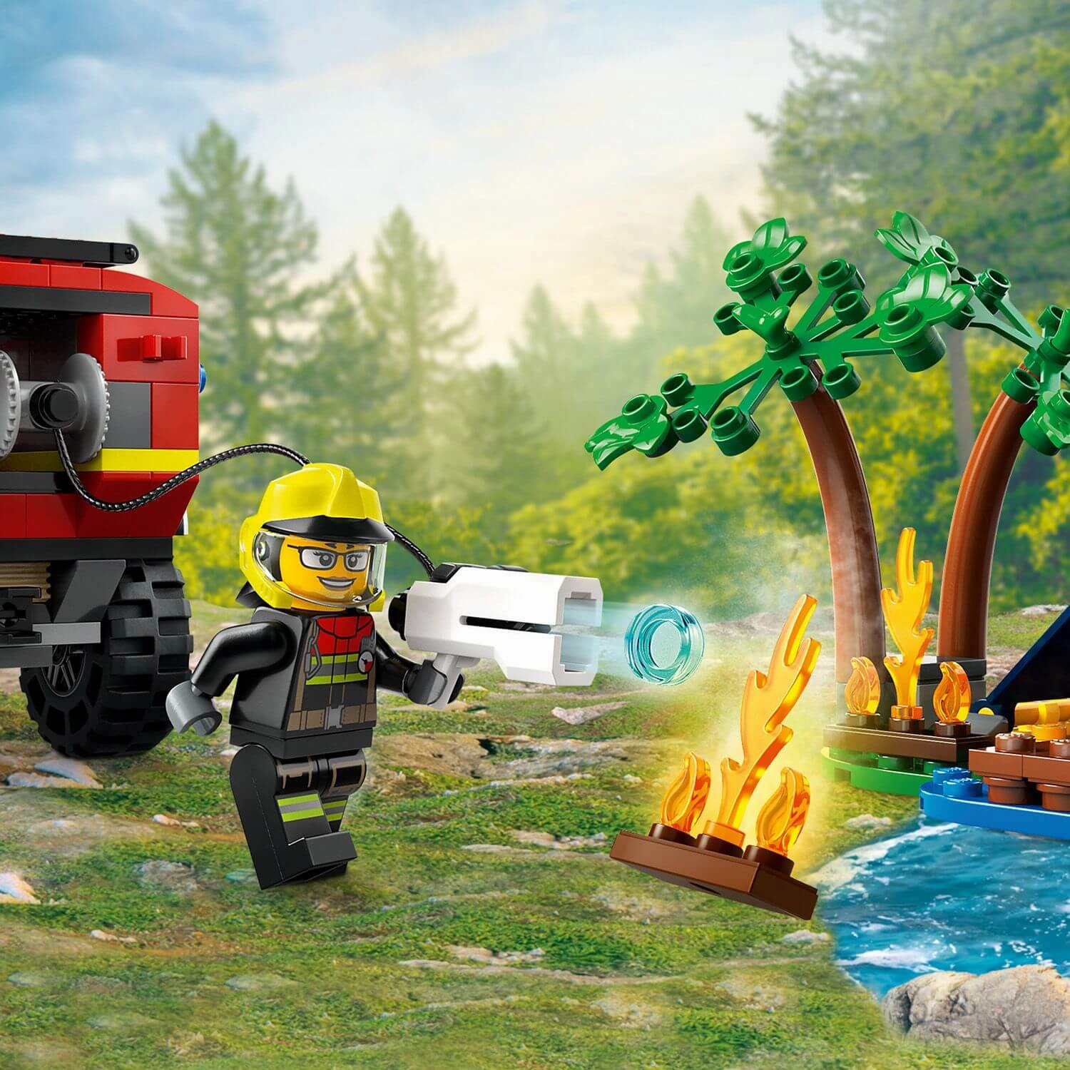 Lego City 60412 4x4 Fire Truck with Rescue Boat Set for Ages 5 and Up