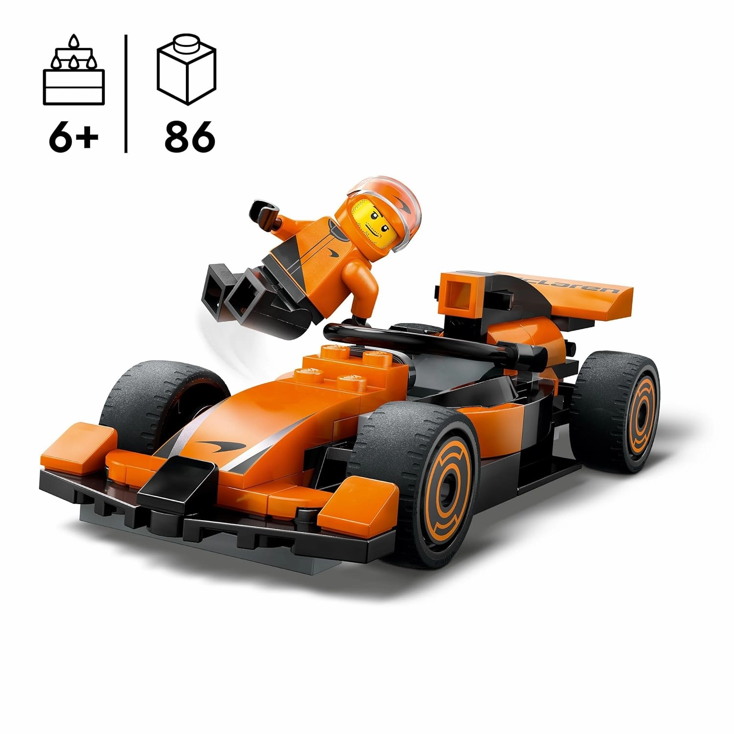 LEGO City F1 Driver with McLaren Race Car Mini Vehicle Building Kit For Ages 6 