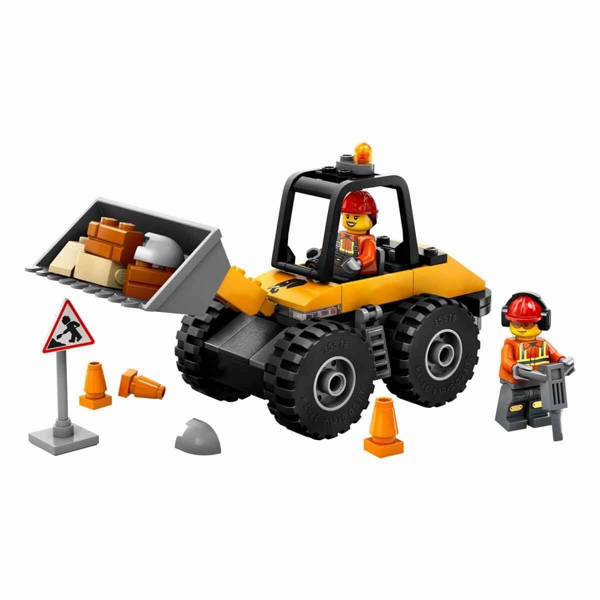 LEGO City Yellow Construction Wheel Loader Vehicle Building Kit For Ages 4 