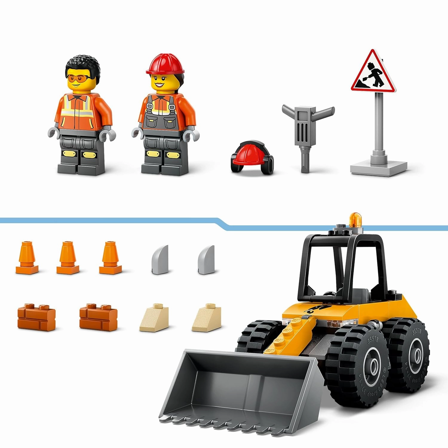 LEGO City Yellow Construction Wheel Loader Vehicle Building Kit For Ages 4 