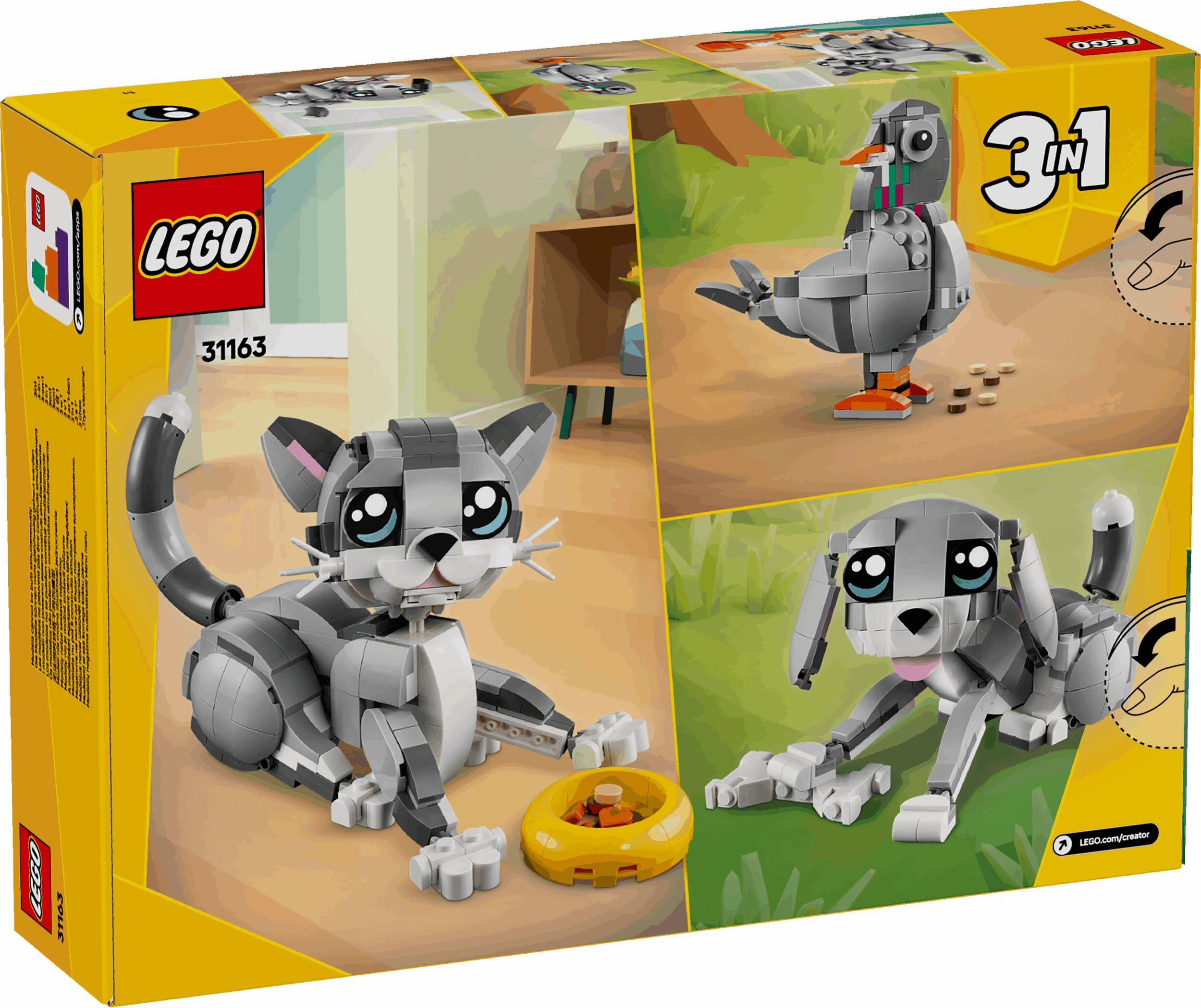 Lego Creator 3 in 1 31163 Playful Cat Rebuildable Toy for Ages 8 & Up