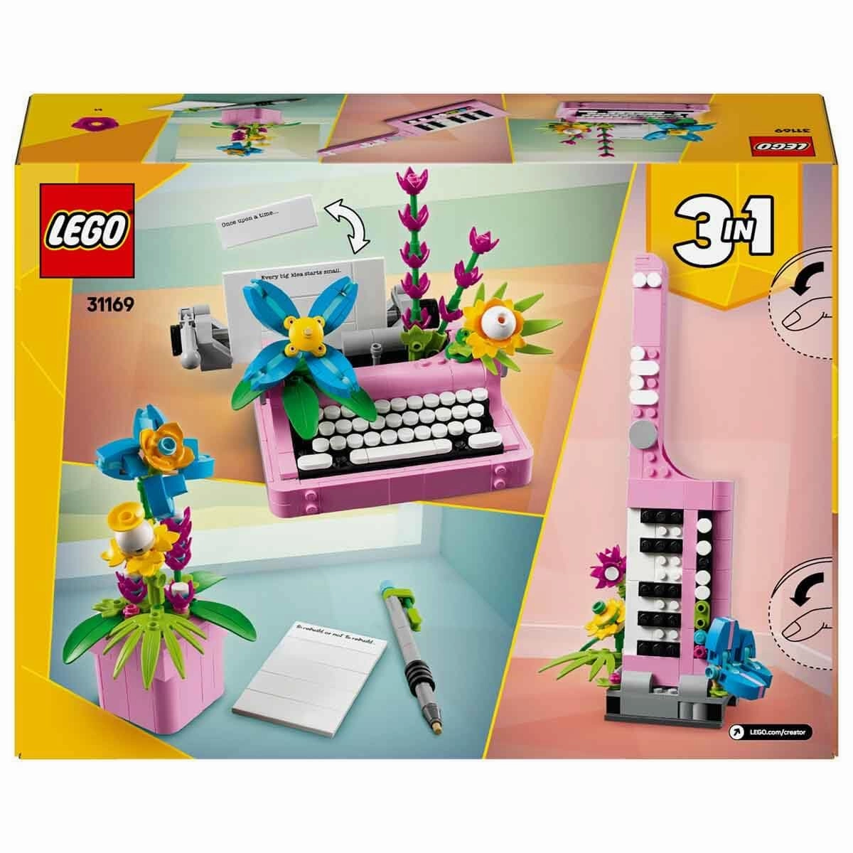LEGO Creator 3in1 Typewriter with Flowers Building Kit For Ages 8 
