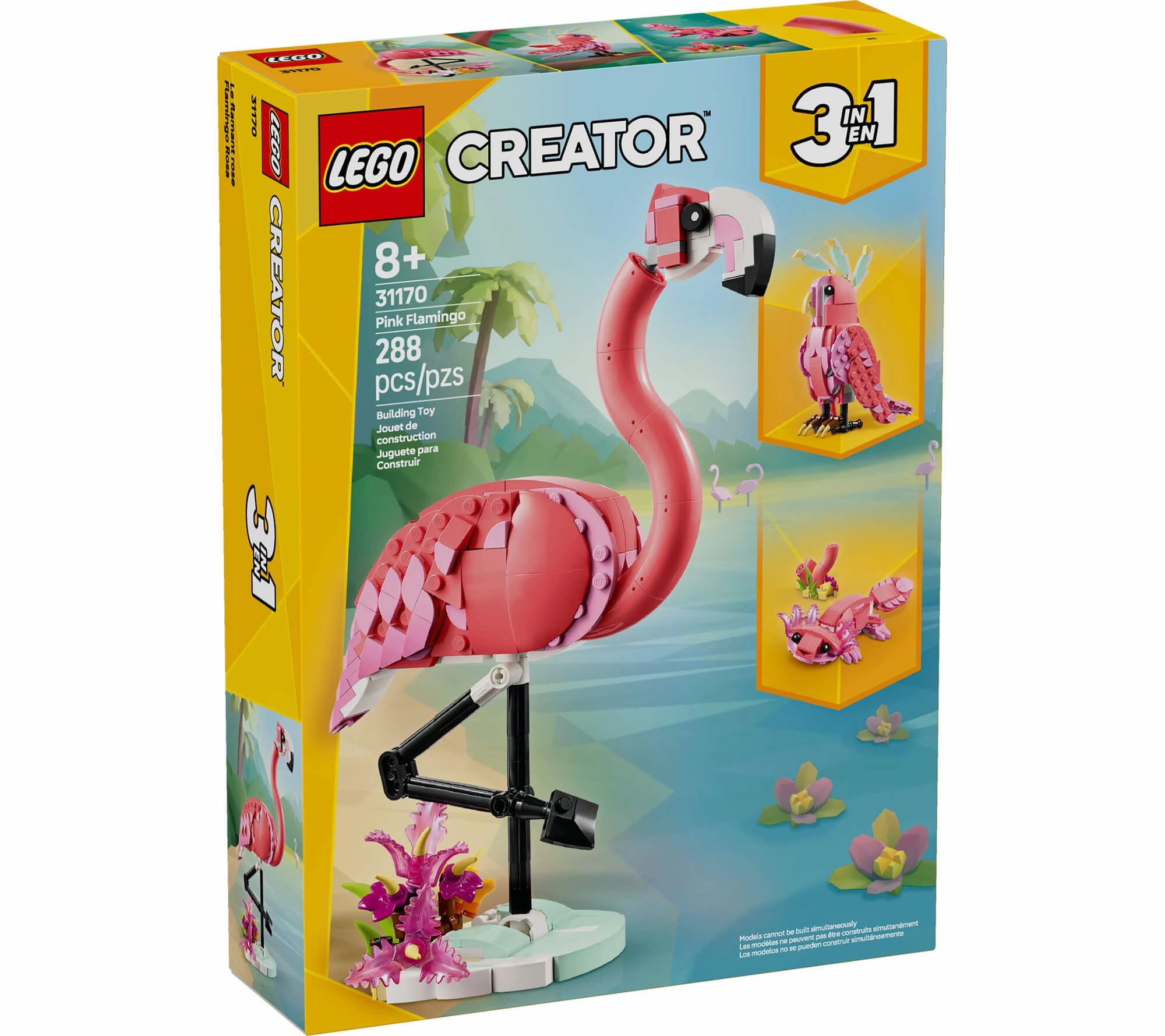 LEGO Creator 3in1 Wild Animals Pink Flamingo 288-Piece Playset