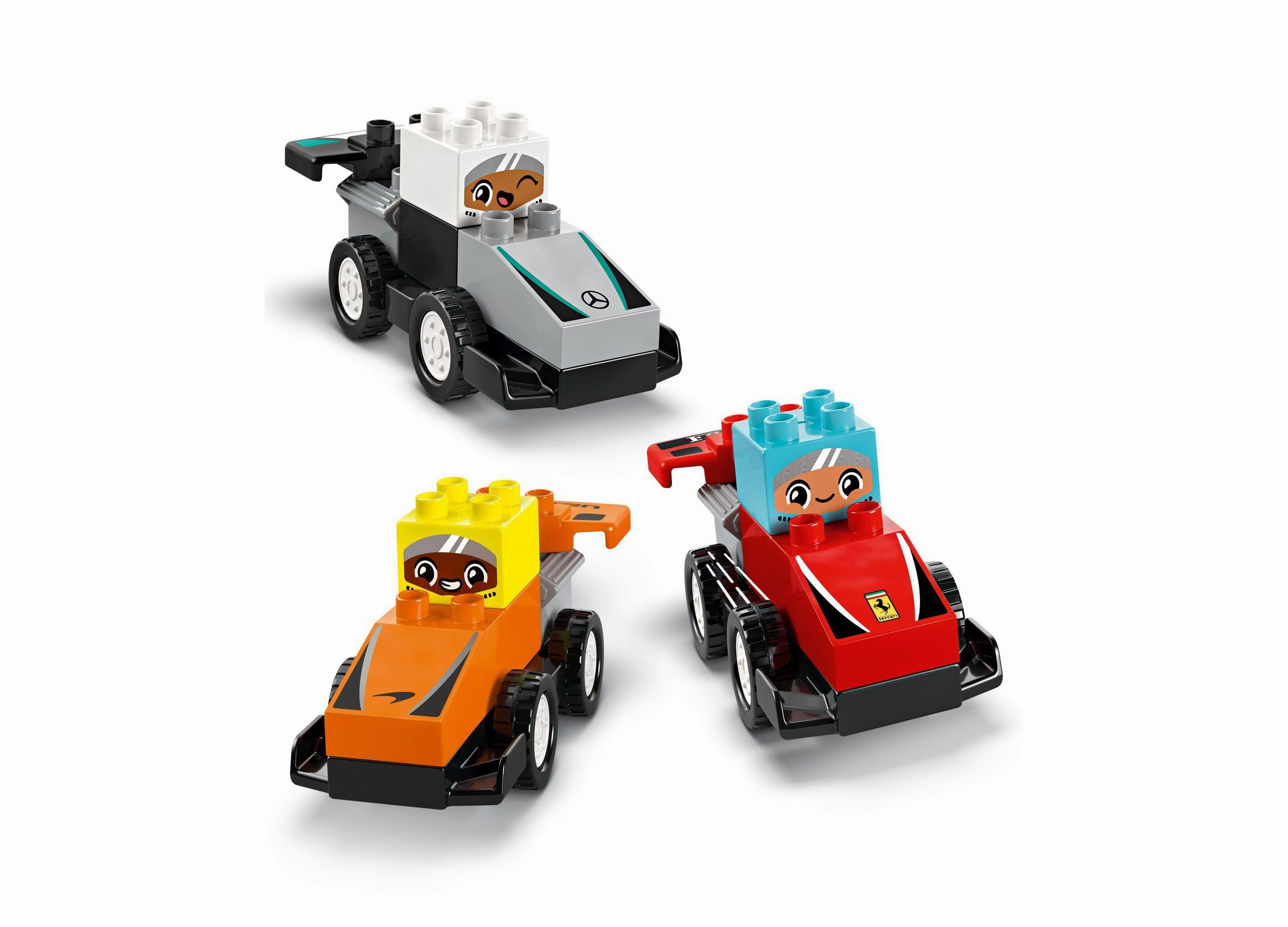 LEGO DUPLO Town F1 Team Race Cars Building Set 10445, 70 Pieces