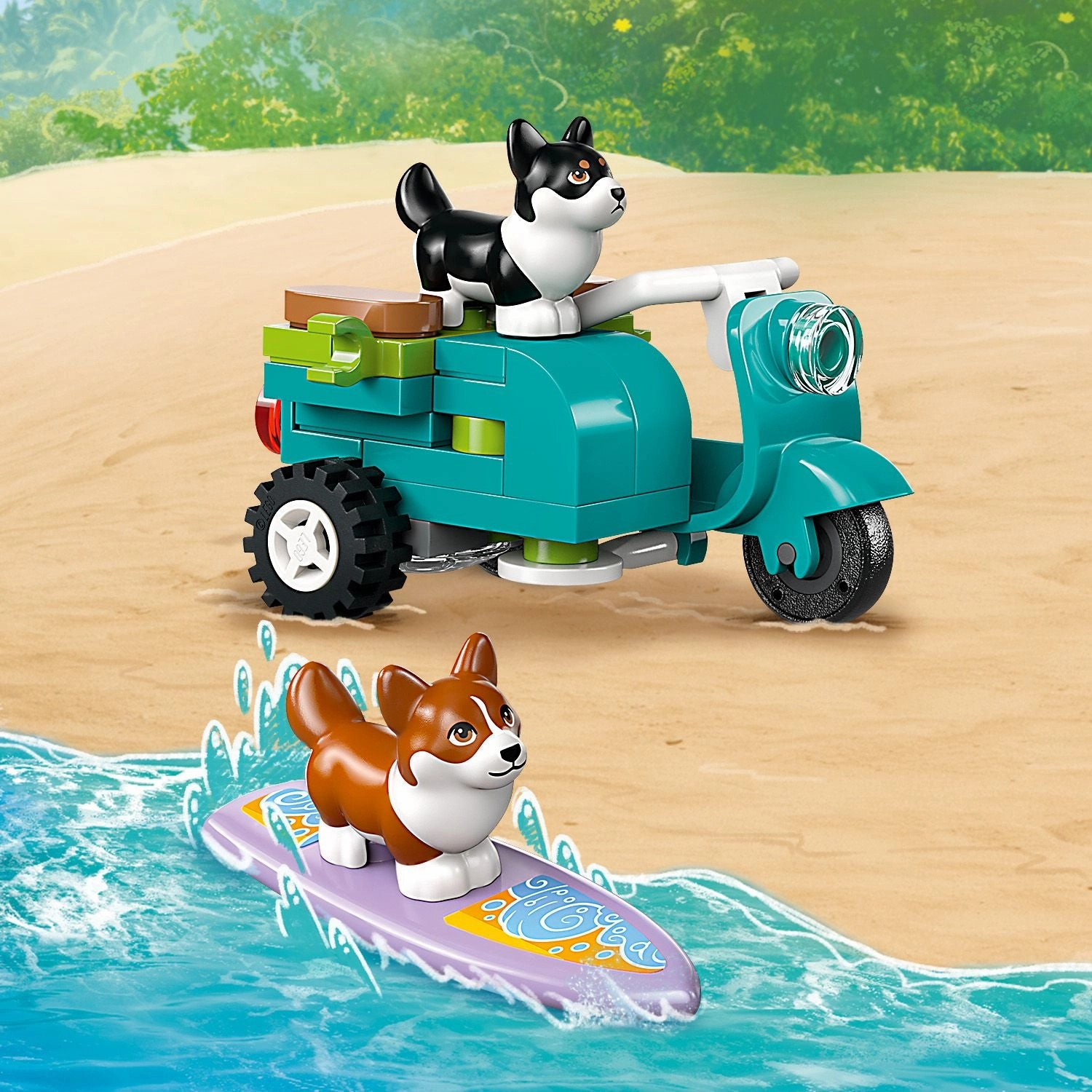 Lego Friends 42641 Surfing Dogs & Scooter Adventure Playset for Age 6 