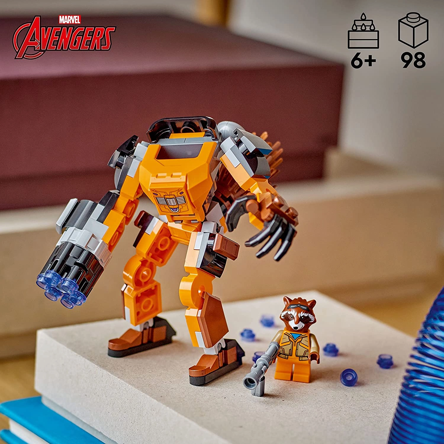 LEGO Marvel Rocket Mech Armor Building Kit For Ages 6 