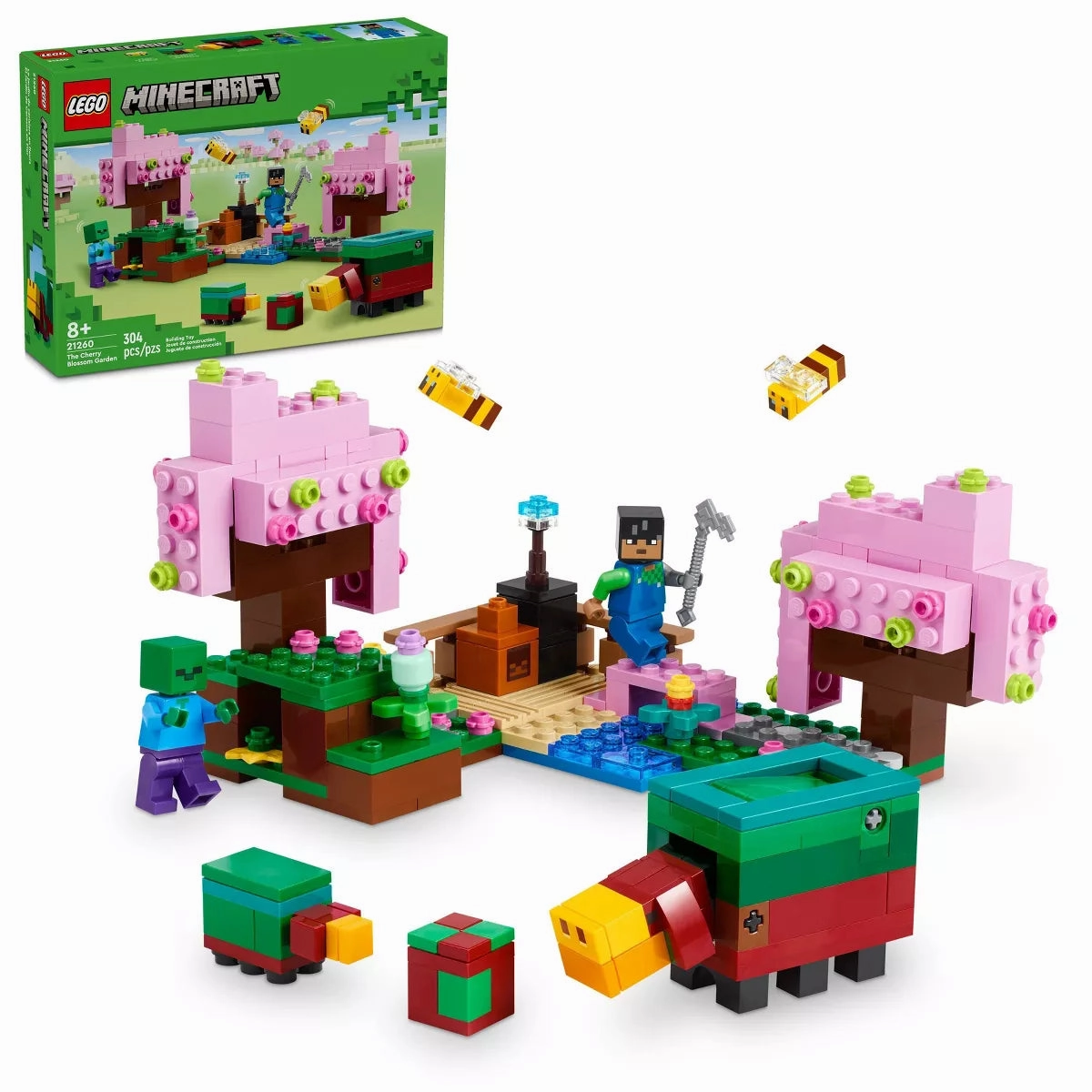 LEGO Minecraft Cherry Blossom Garden Building Set - 304 Pieces